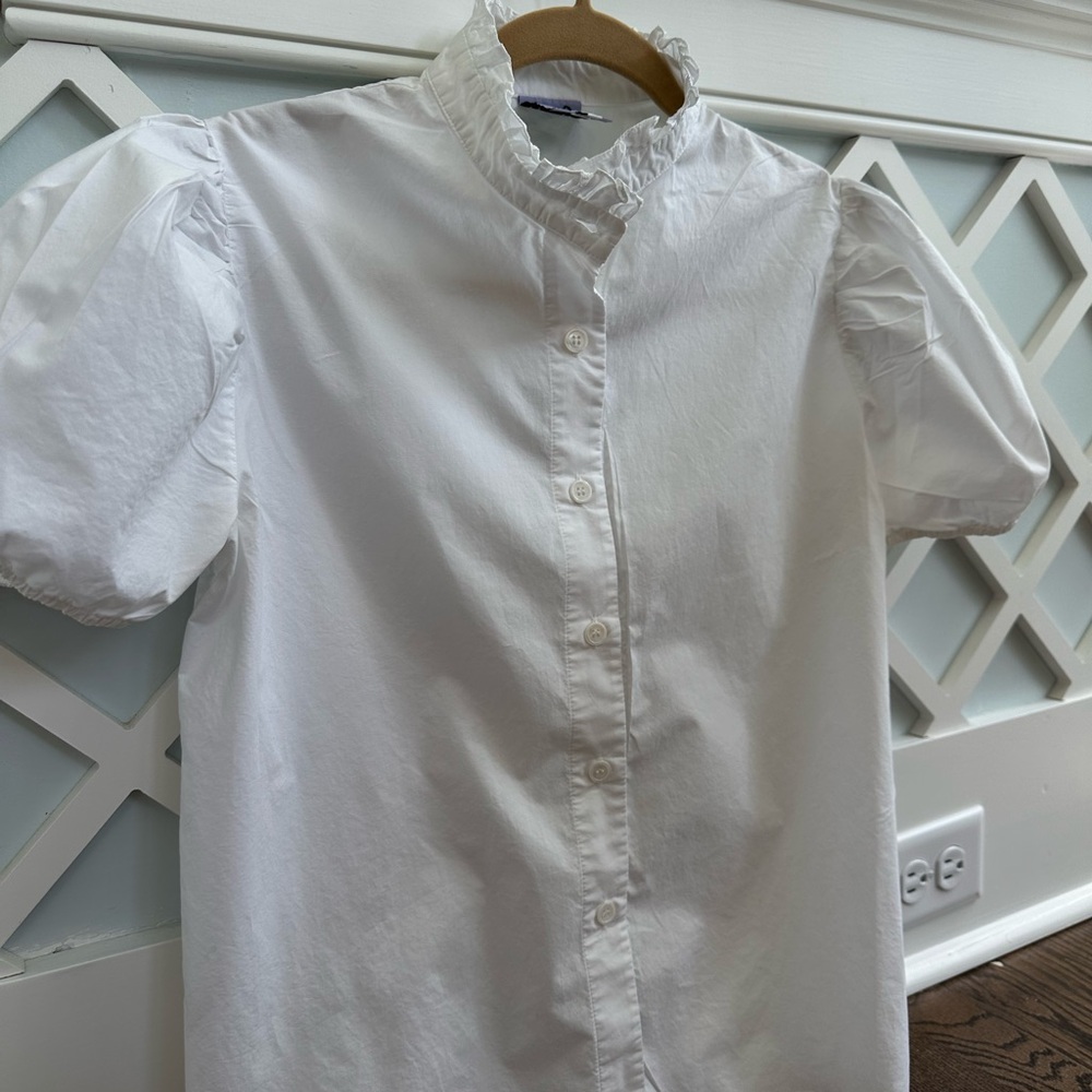 Thiery Colsen white poplin blouse , size m